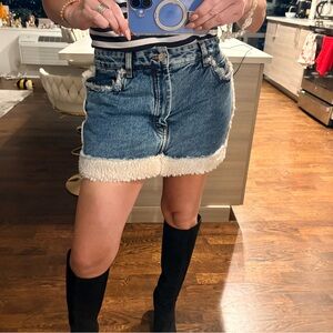Diesel Blue Denim Mini Skirt with White Trim